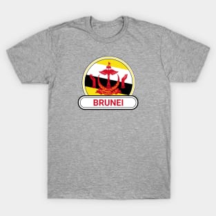 Brunei Country Badge - Brunei Flag T-Shirt
